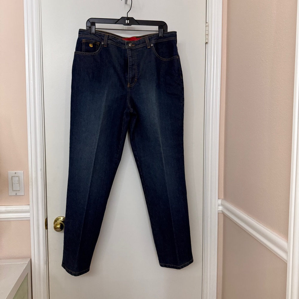 Gloria Vanderbilt Women's Dark Wash Straight-Leg Jeans Size 14 NEW